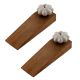 2 Pieces Cream Melon Crackle Ceramic Wooden Door Stopper